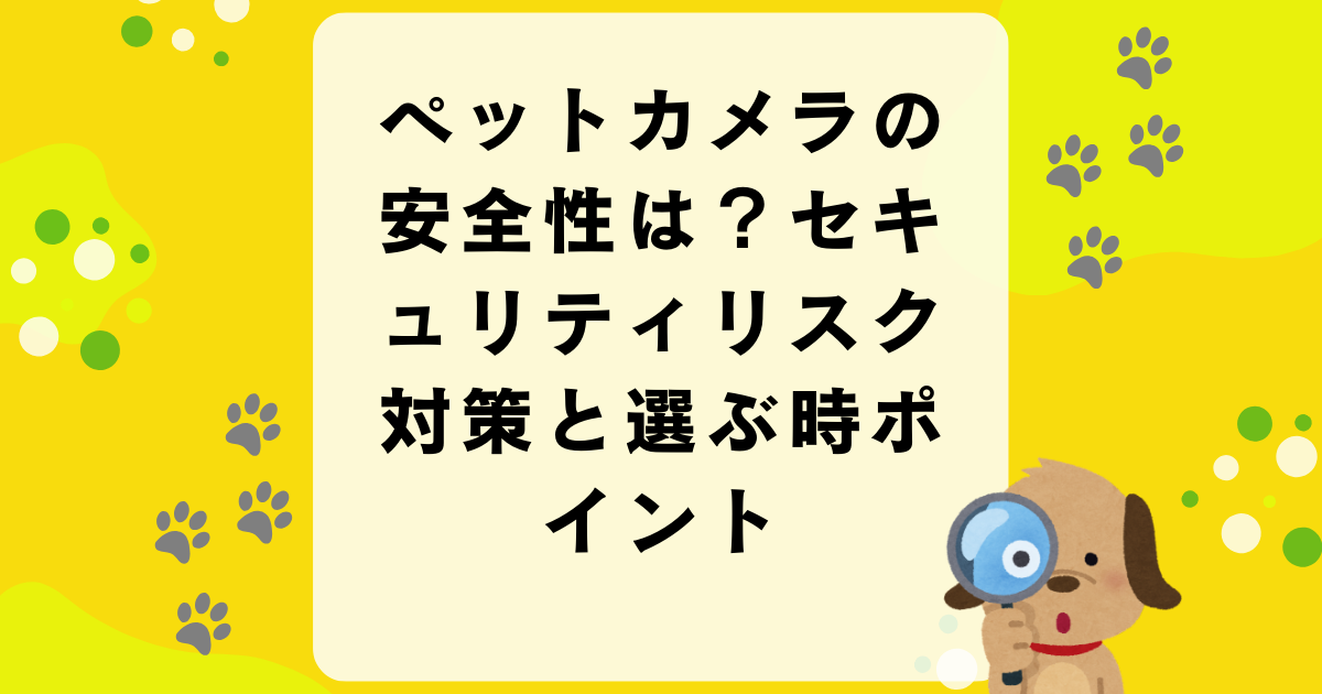 ペットカメラの安全性は？セキュリティリスク対策と選ぶ時ポイント